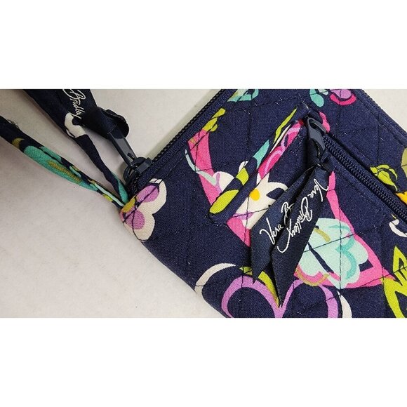 Vera Bradley Wristlet Wallet In Midnight With Multicolor Butterfly Floral Patter - Picture 4 of 12